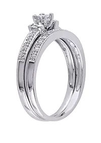 2 Piece 1/3 ct. t.w. Diamond Princess Cut Bridal Set 10k White Gold