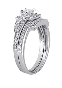 2 Piece 1/3 ct. t.w. Diamond Princess Cut Bridal Set 10k White Gold