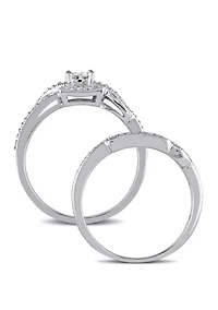 2 Piece 1/3 ct. t.w. Diamond Princess Cut Bridal Set 10k White Gold
