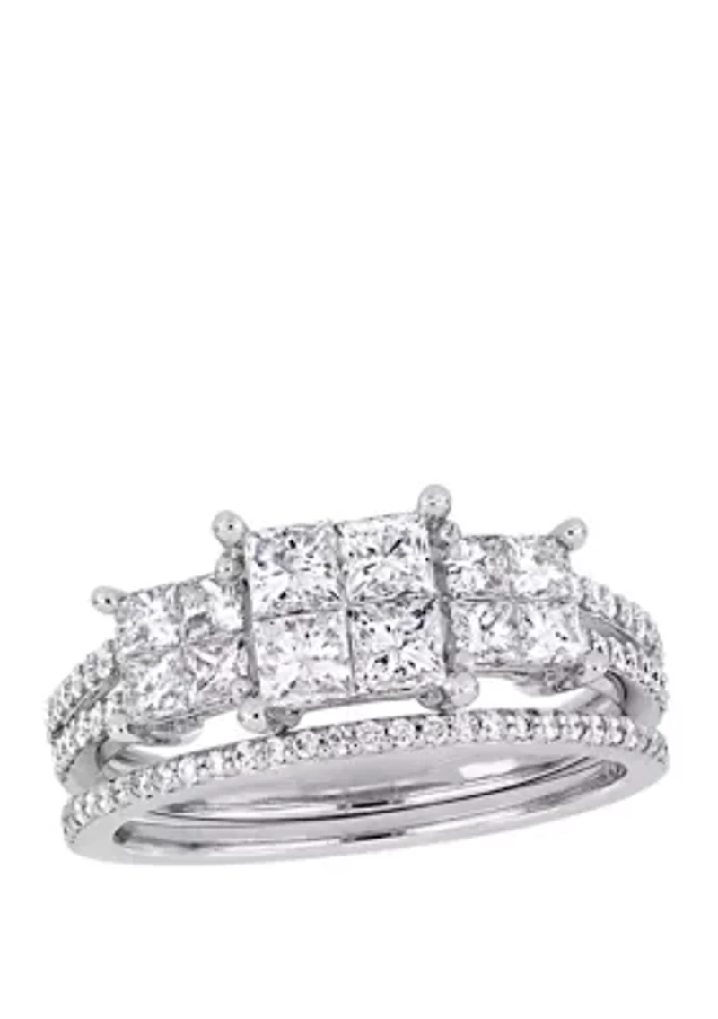 2 Piece 1.33 ct. t.w. Diamond Bridal Ring Set 14k White Gold