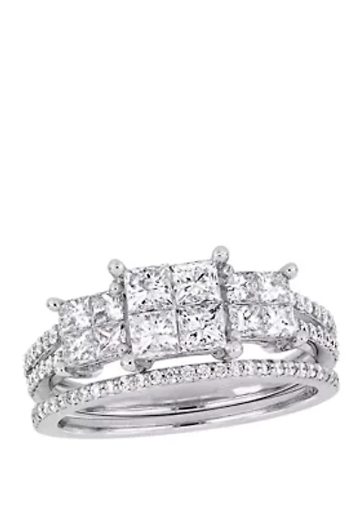 2 Piece 1.33 ct. t.w. Diamond Bridal Ring Set 14k White Gold