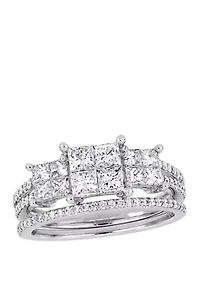 2 Piece 1.33 ct. t.w. Diamond Bridal Ring Set 14k White Gold