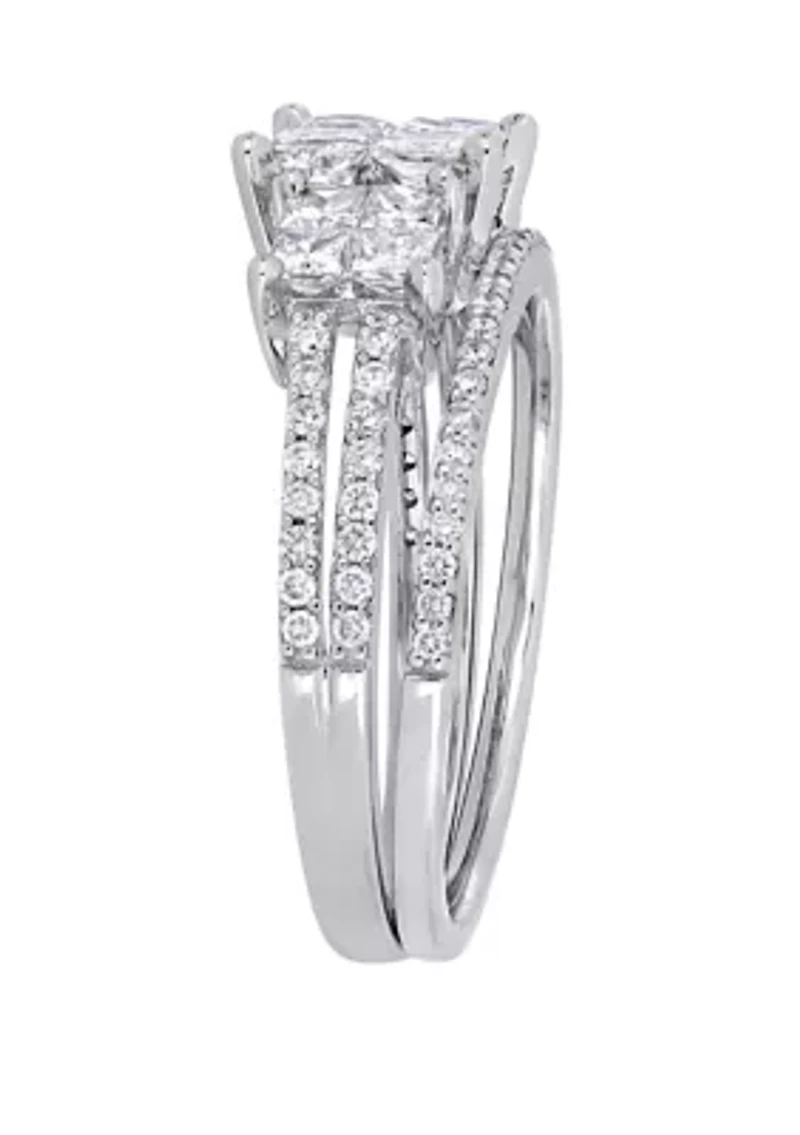 2 Piece 1.33 ct. t.w. Diamond Bridal Ring Set 14k White Gold