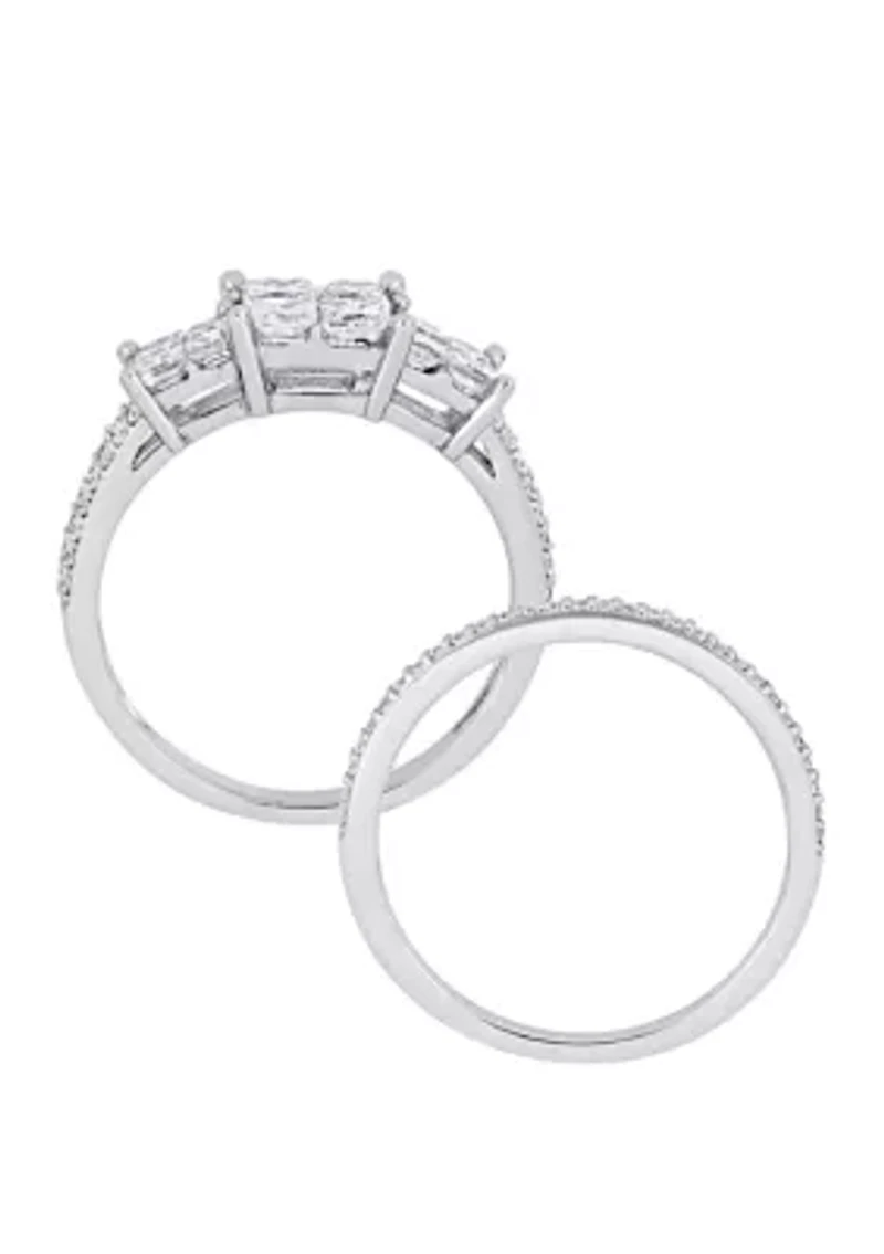 2 Piece 1.33 ct. t.w. Diamond Bridal Ring Set 14k White Gold
