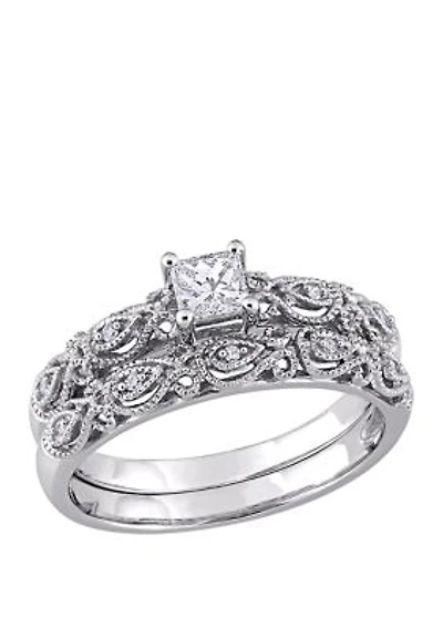 1/3 ct. t.w. Diamond Princess Cut Vintage Bridal Set
