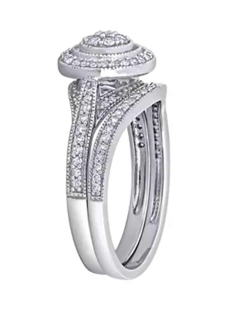 2/5 ct. t.w. Diamond Halo Bridal Set