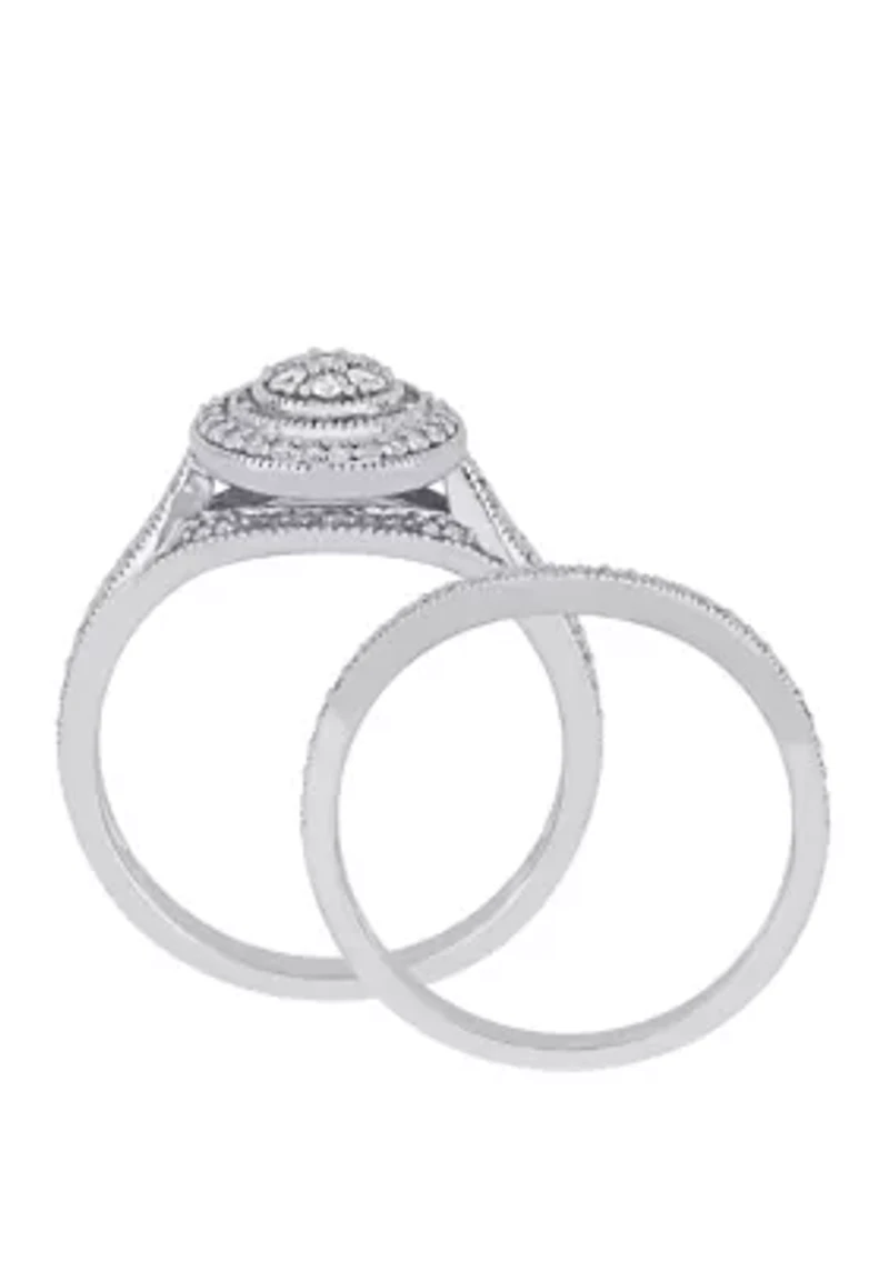 2/5 ct. t.w. Diamond Halo Bridal Set