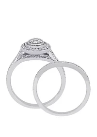 2/5 ct. t.w. Diamond Halo Bridal Set