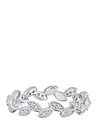1/4 ct. t.w. Diamond Leaf Ring 10k White Gold