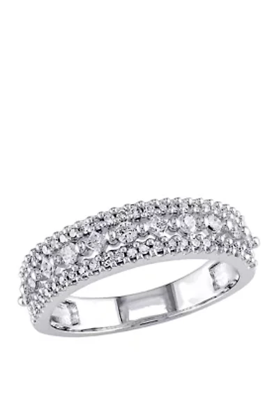 1/2 ct. t.w. Princess and Round Diamond Anniversary Band 10k White Gold