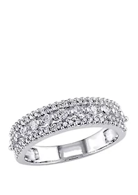 1/2 ct. t.w. Princess and Round Diamond Anniversary Band 10k White Gold