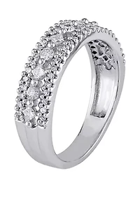 1/2 ct. t.w. Princess and Round Diamond Anniversary Band 10k White Gold