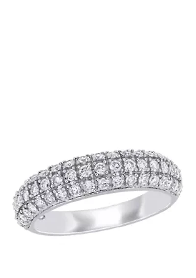 3/4 ct. t.w. Diamond Triple Row Anniversary Band 10k White Gold