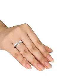 1/4 ct. t.w. Baguette and Round Diamond Anniversary Band 10k Gold