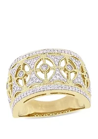 Diamond Filigree Vintage Ring 10K Yellow Gold