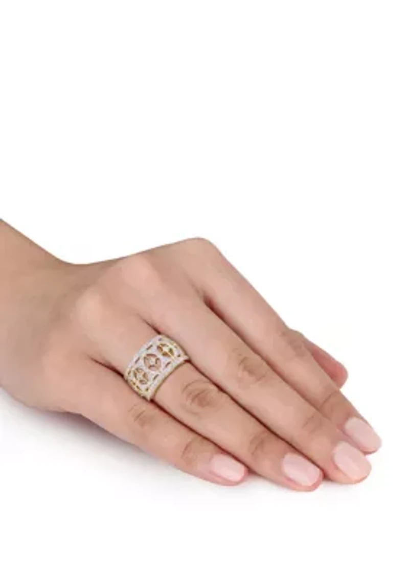 Diamond Filigree Vintage Ring 10K Yellow Gold