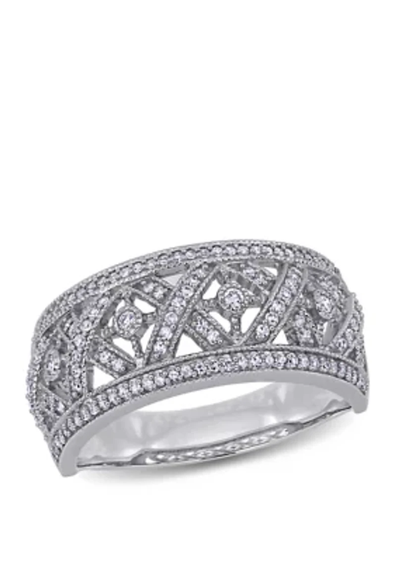 Diamond Filigree Ring 10K White Gold