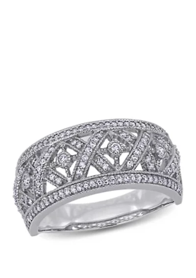 Diamond Filigree Ring 10K White Gold