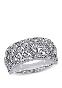 Diamond Filigree Ring 10K White Gold