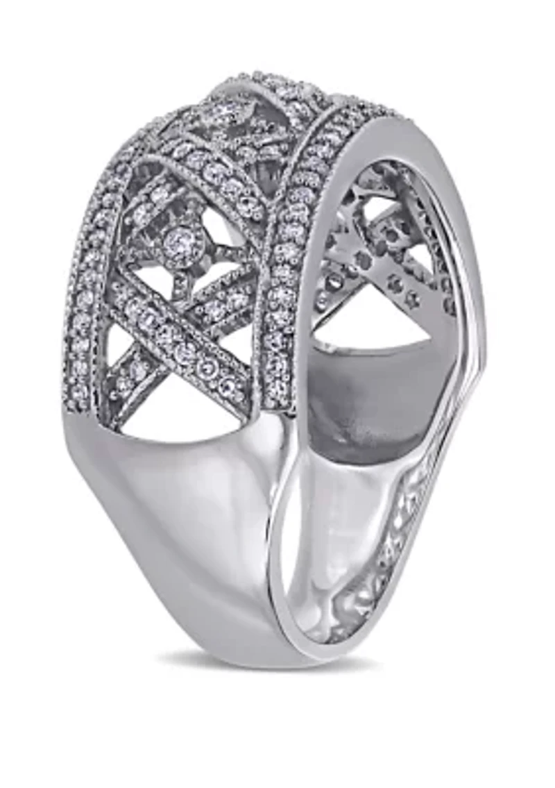 Diamond Filigree Ring 10K White Gold