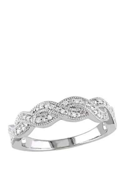 Diamond Twist Ring Sterling Silver