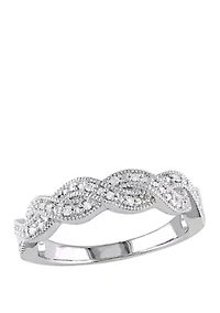 Diamond Twist Ring Sterling Silver