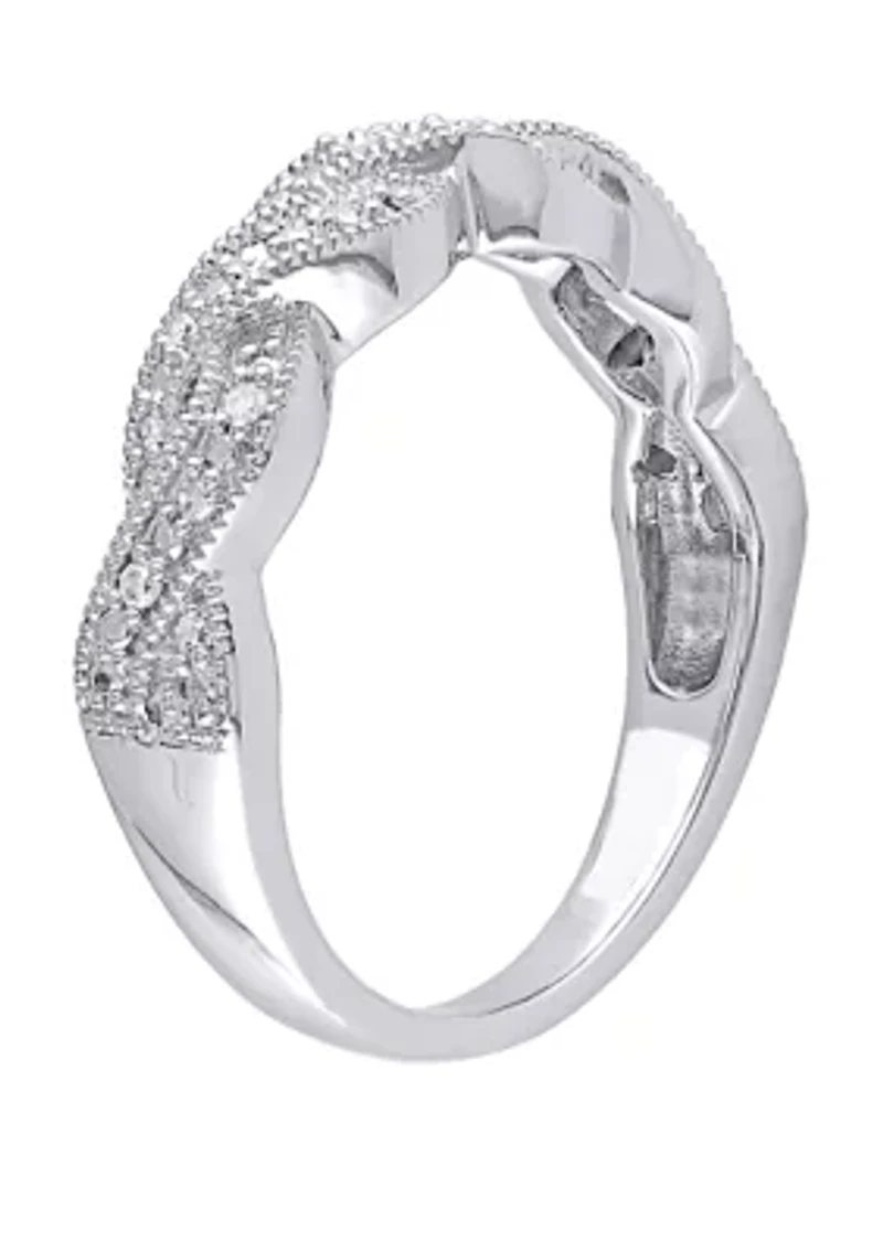 Diamond Twist Ring Sterling Silver