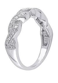 Diamond Twist Ring Sterling Silver