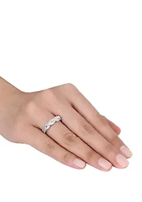 Diamond Twist Ring Sterling Silver