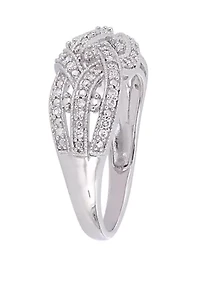 Diamond Entwined Ring Sterling Silver