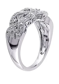 Diamond Braided Ring Sterling Silver