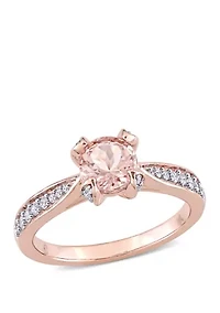 3/4 ct. t.w. Morganite and 1/5 Diamond Engagement Ring 14K Rose Gold