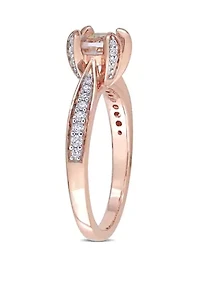 3/4 ct. t.w. Morganite and 1/5 Diamond Engagement Ring 14K Rose Gold