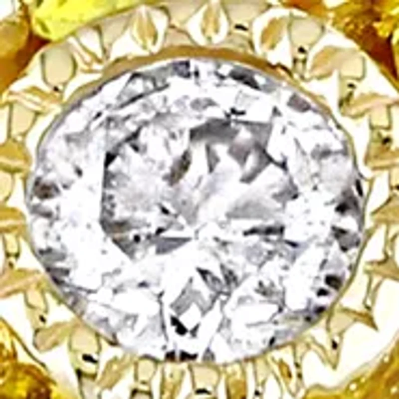 5/8 ct. t.w. Yellow Sapphire and 1/6 Diamond Floral Engagement Ring 10k Gold