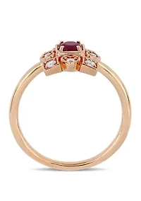 1/3 ct. t.w. Ruby and 1/5 Diamond Artisanal Ring 10k Rose Gold