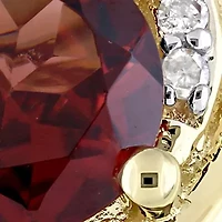 1 ct. t.w. Garnet and 1/6 Diamond Swirl Ring 10K Yellow Gold