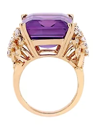 20 ct. t.w. Amethyst and 1.75 Diamond Ring 14K Rose Gold
