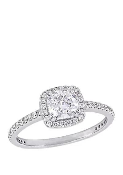 1.33 ct. t.w. Diamond Halo Engagement Ring in 14K White Gold