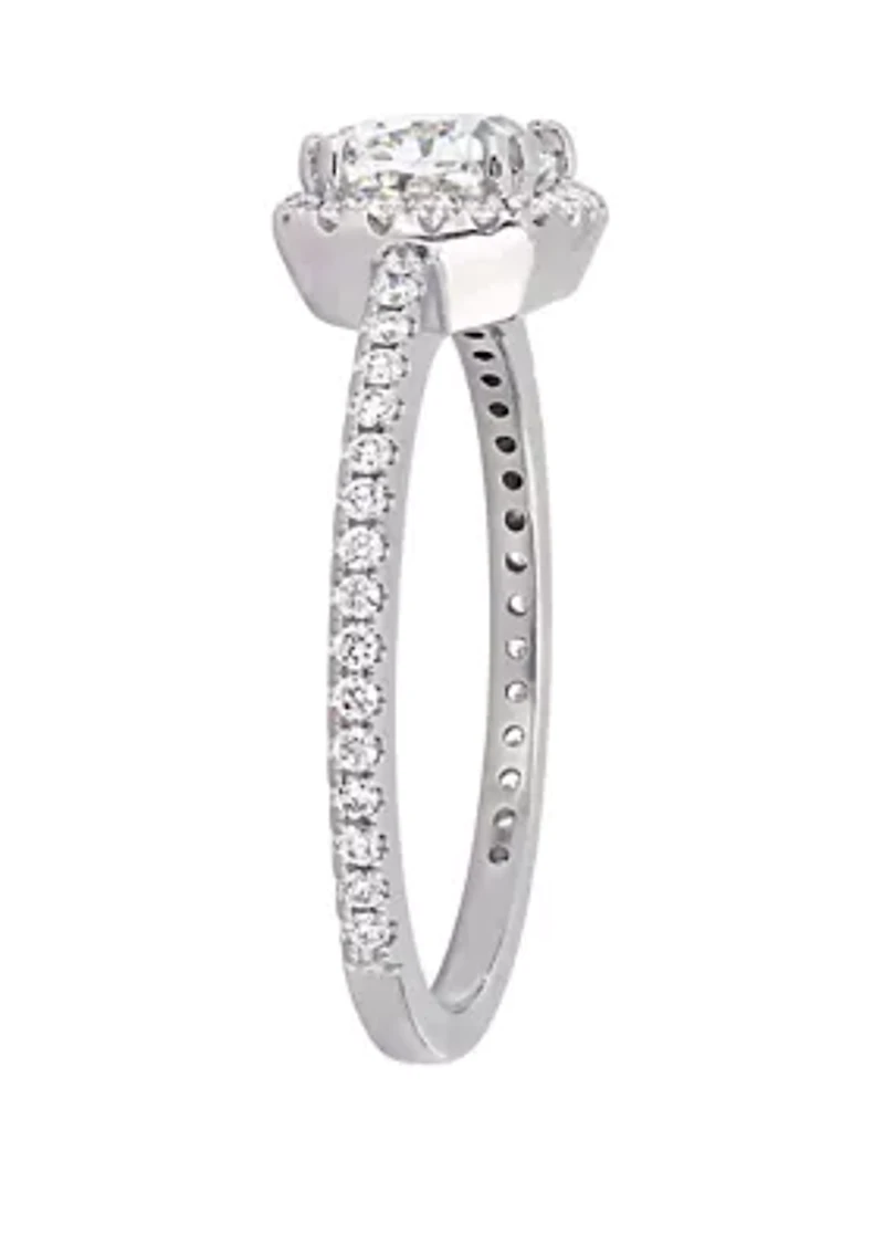 1.33 ct. t.w. Diamond Halo Engagement Ring in 14K White Gold