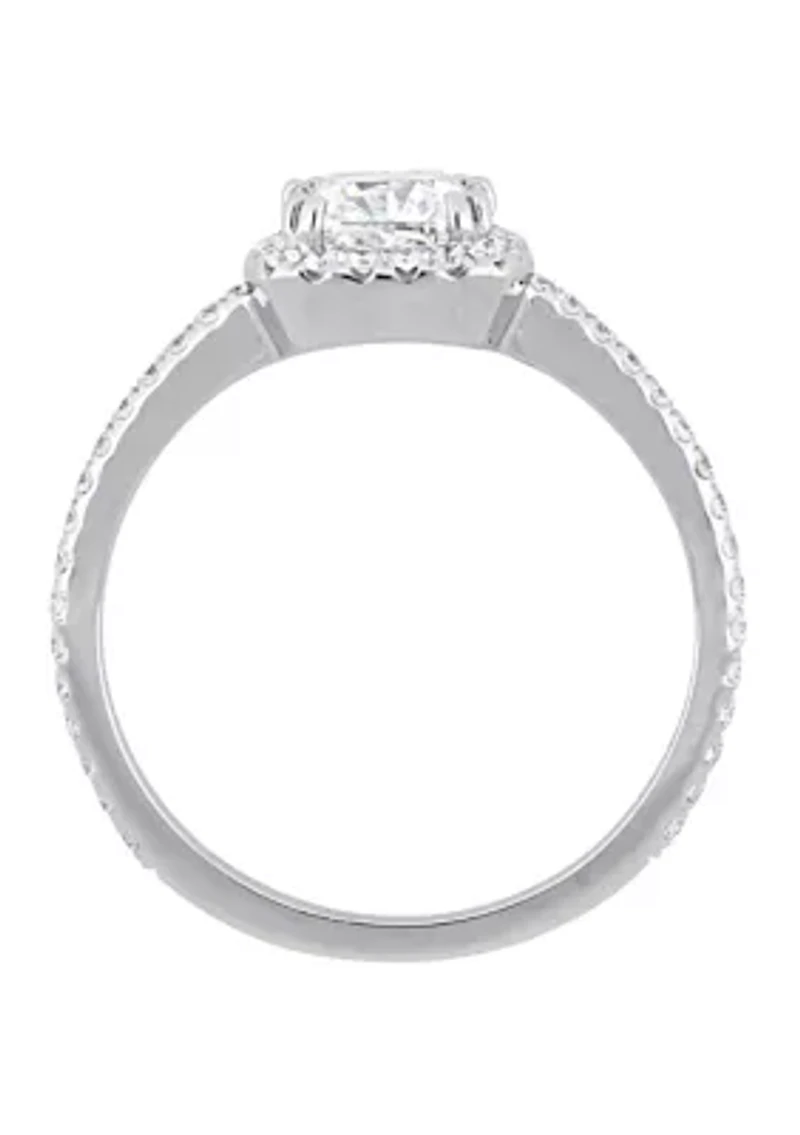 1.33 ct. t.w. Diamond Halo Engagement Ring in 14K White Gold