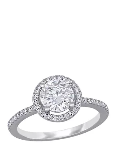1.4 ct. t.w. Diamond Halo Engagement Ring 14K White Gold