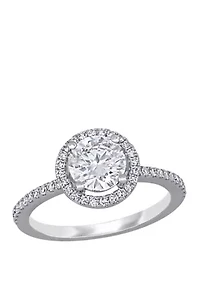 1.4 ct. t.w. Diamond Halo Engagement Ring 14K White Gold