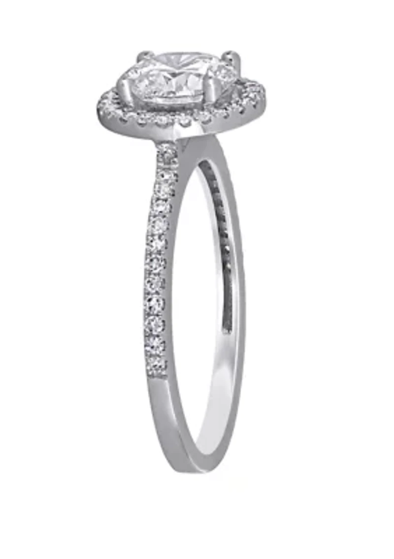 1.4 ct. t.w. Diamond Halo Engagement Ring 14K White Gold