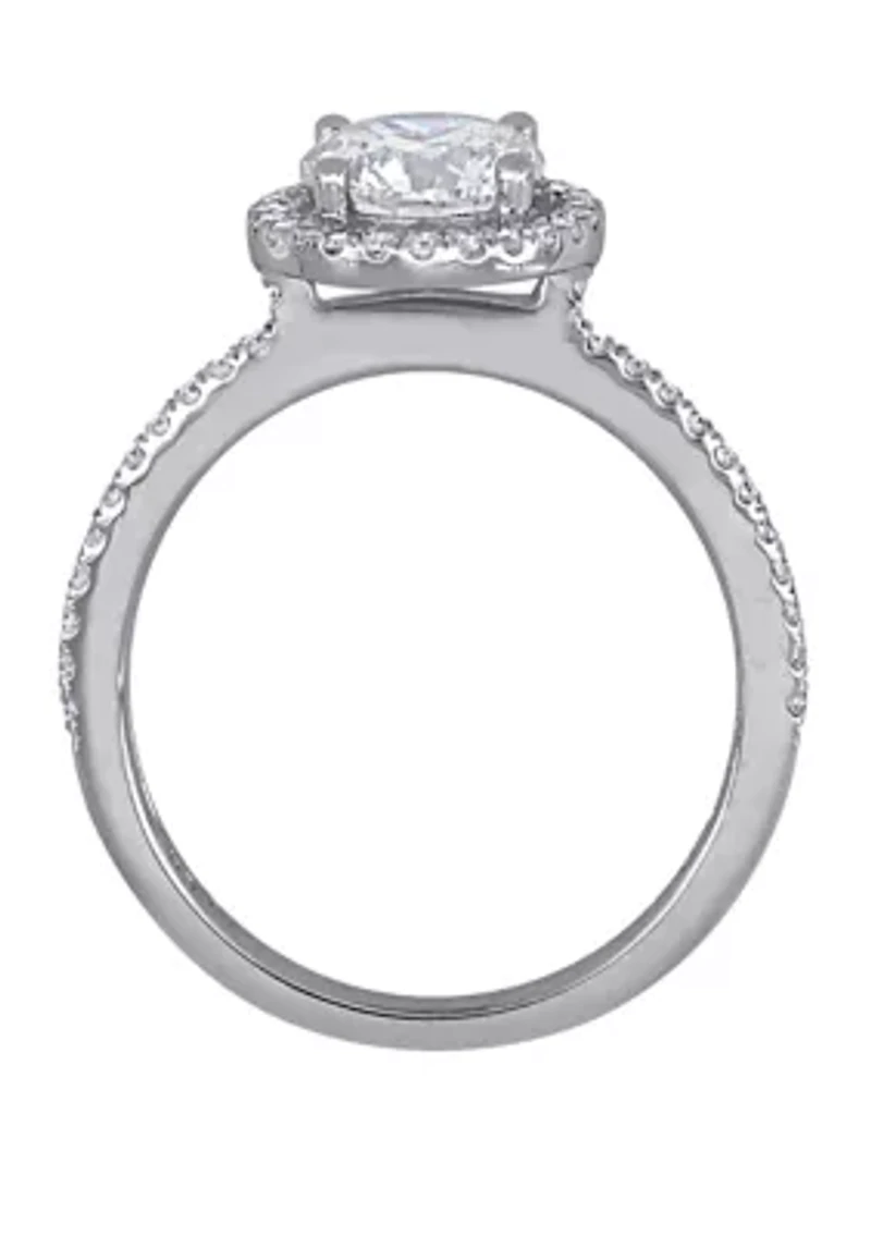 1.4 ct. t.w. Diamond Halo Engagement Ring 14K White Gold