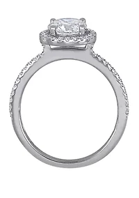 1.4 ct. t.w. Diamond Halo Engagement Ring 14K White Gold