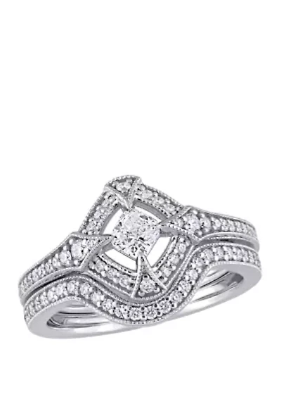 3/4 ct. t.w. Diamond Bridal Ring Set 10K White Gold