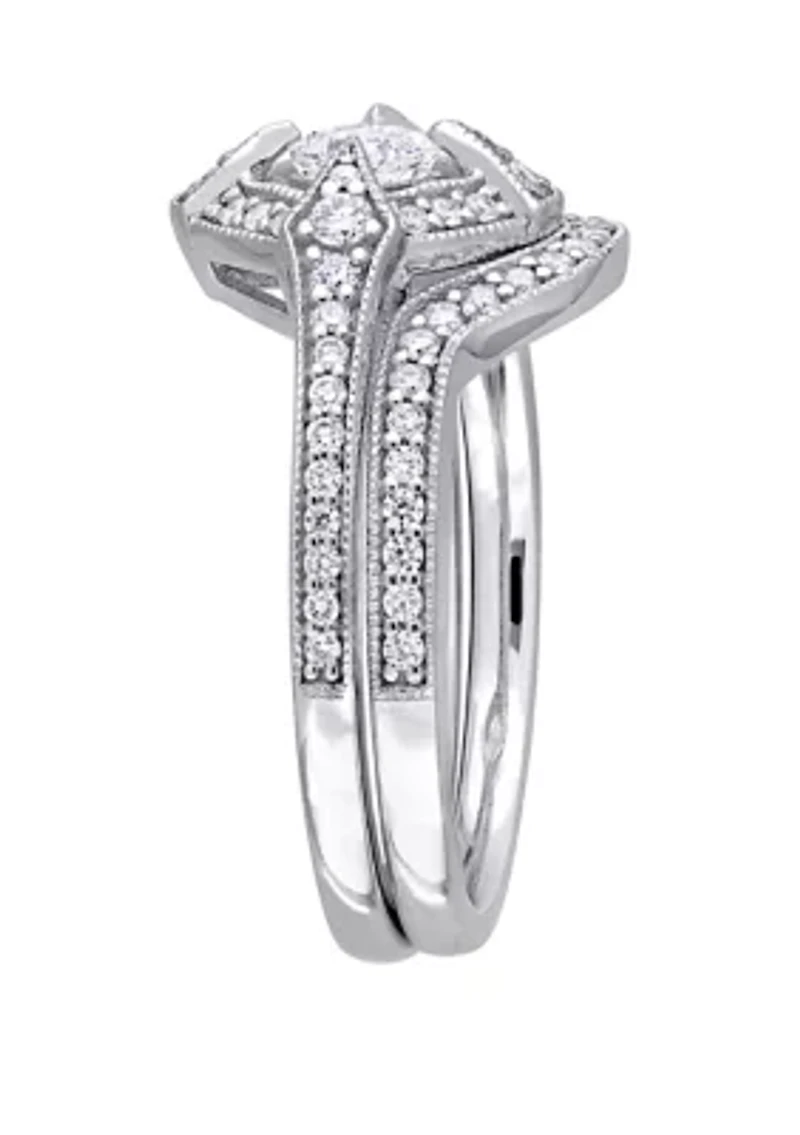 3/4 ct. t.w. Diamond Bridal Ring Set 10K White Gold