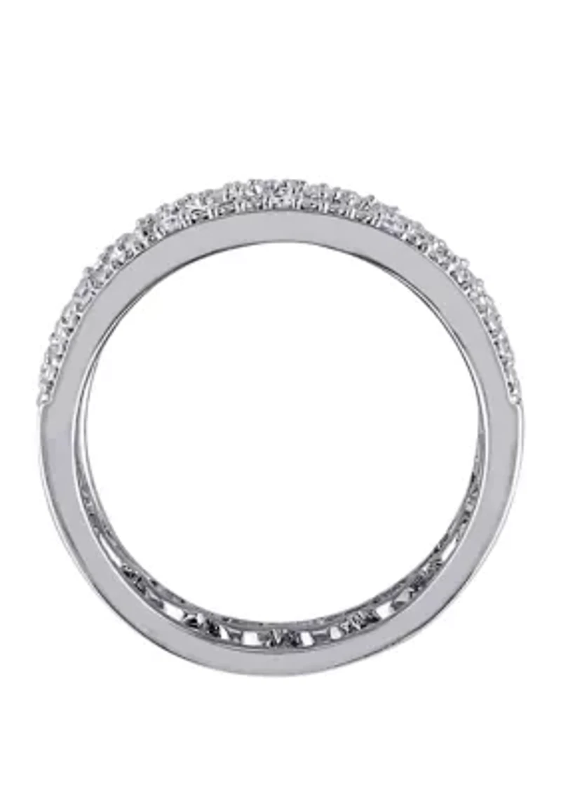 1/8 ct. t.w. Diamond Heart Link Bridal Ring Set Sterling Silver