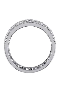 1/8 ct. t.w. Diamond Heart Link Bridal Ring Set Sterling Silver