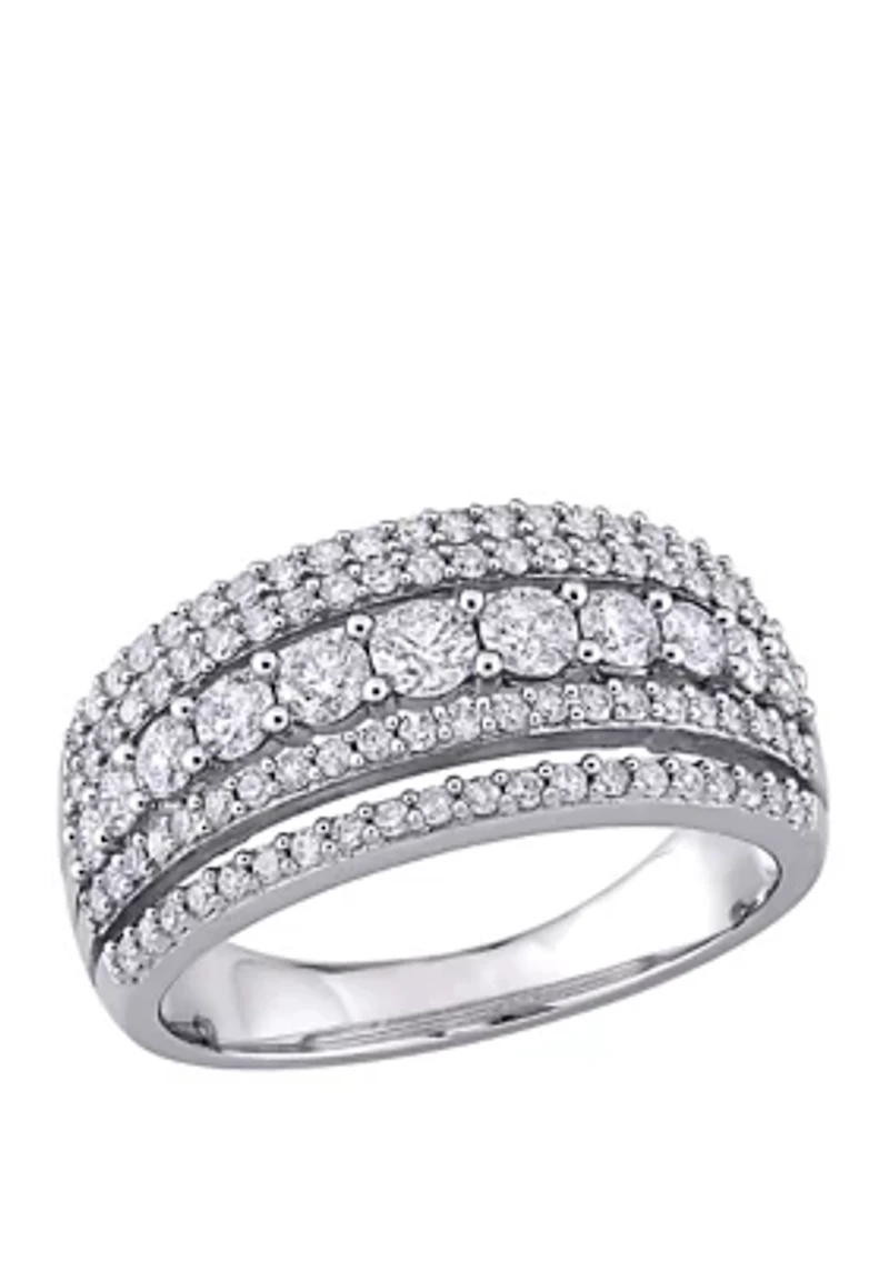 1 ct. t.w. Diamond 4 Row Anniversary Band 10K White Gold